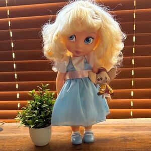 Disney Animators Cinderella Blonde Doll with Blue Dress and Mouse Accessory